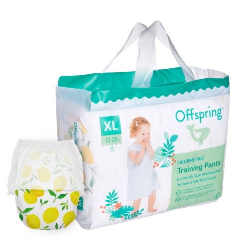 Offspring Трусики-подгузники  XL 12-20 кг  30 штуки / расцветка Лимоны