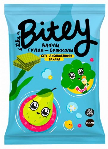 Bitey Вафли Фруктово-овощные Груша-брокколи, 35 г